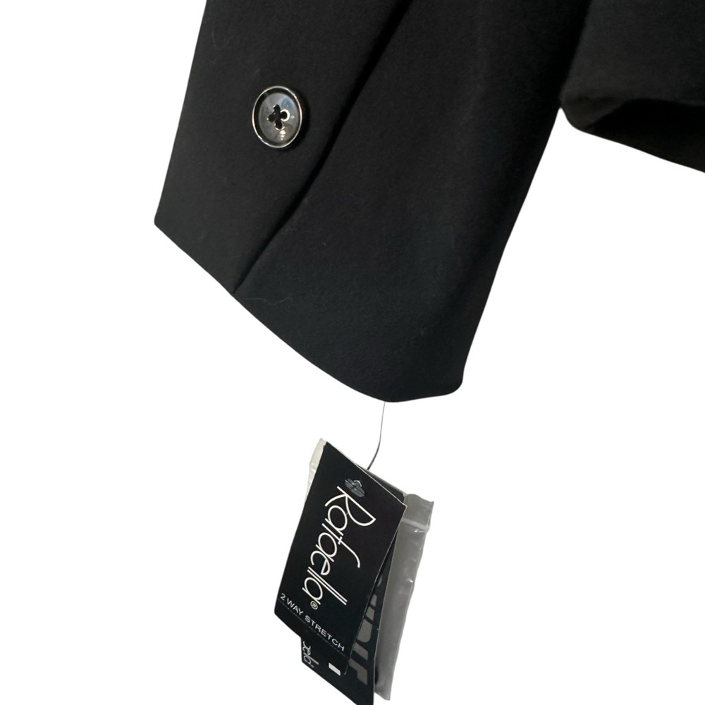 Rafaella Black Jacket Button Front Fitted Lined Long Sleeves Womens Size 10 - Picture 7 of 9
